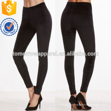 Leggings magro de veludo preto OEM / ODM fabricação atacado moda feminina vestuário (TA7027L)
